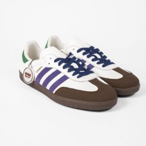 Sepatu Adidas Samba OG White Collegiate Purple Green Brown Sneakers Authentic