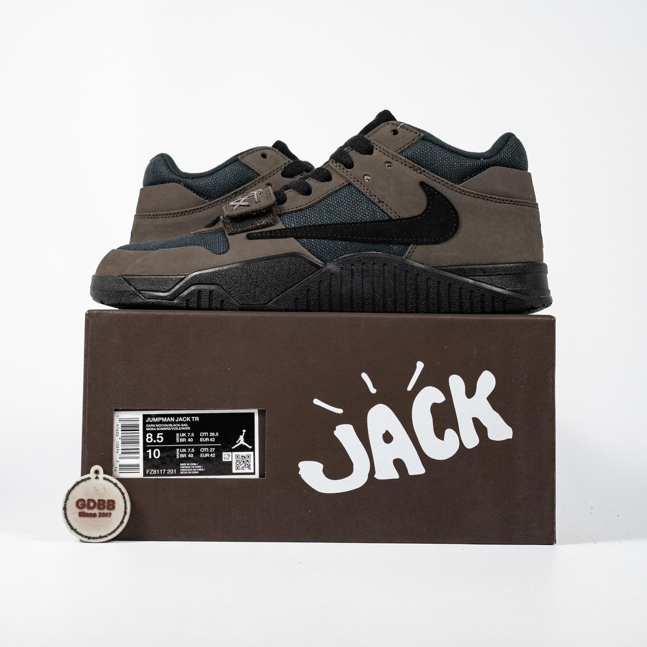 Sepatu Nike Travis Scott Jordan Jumpman Jack Trainer Dark Mocha Sneakers Authentic - Image 5
