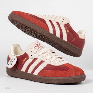 Sepatu Samba OG Preloved Ruby Red Cream White Sneakers Authentic