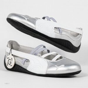 Sepatu Speedcat Ballet Silver White Black Sneakers Authentic
