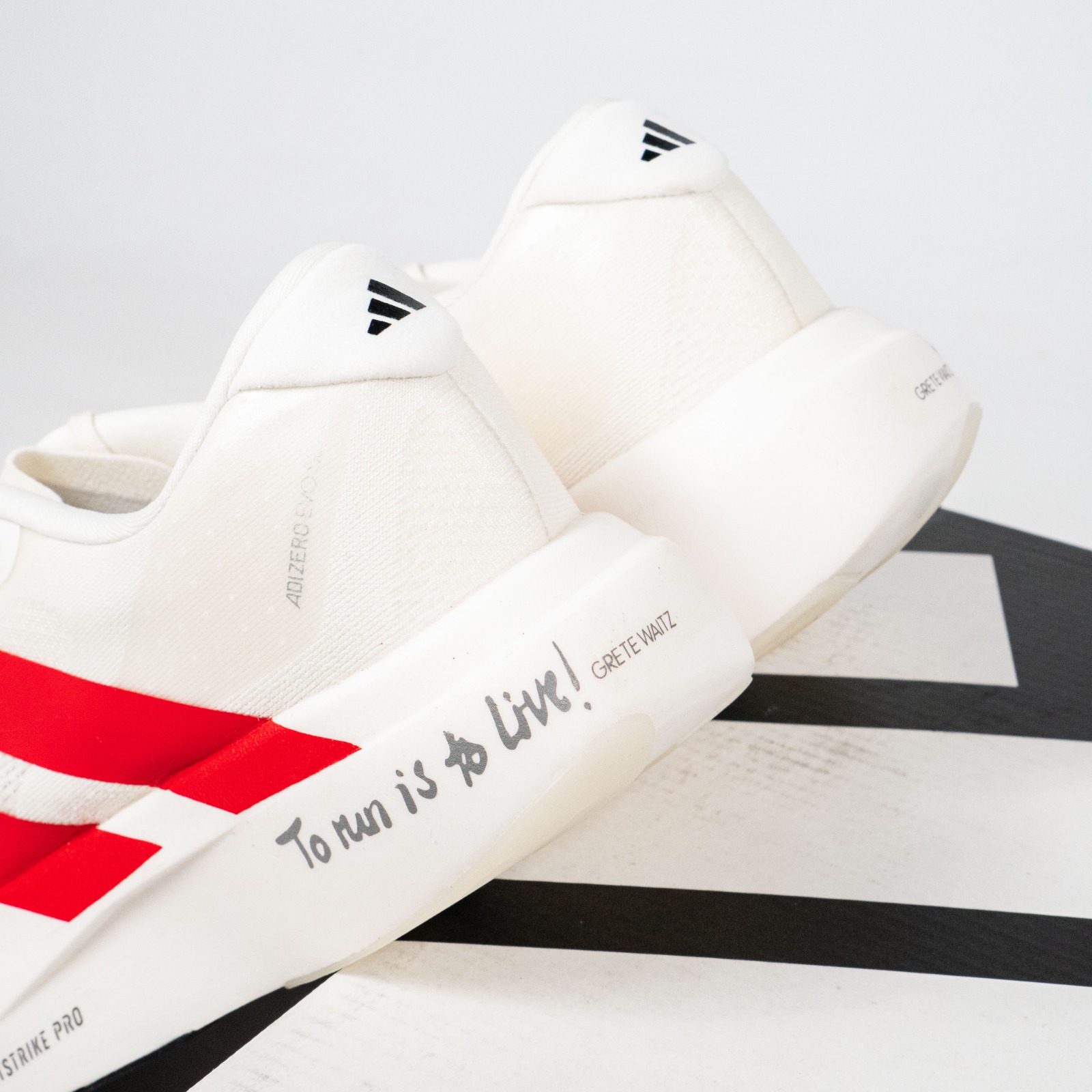 Sepatu Adizero EVO SL White Red To Run is To Live Sneakers Authentic - Image 2