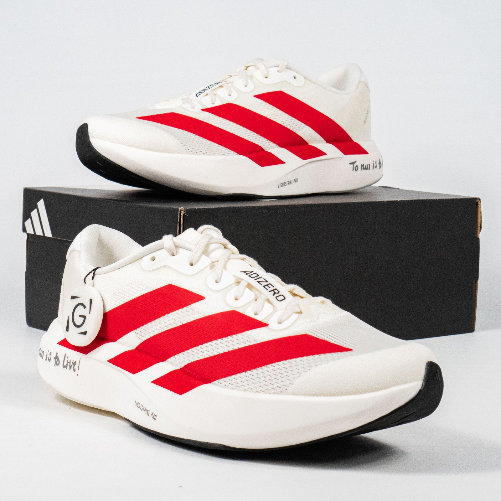 Sepatu Adizero EVO SL White Red To Run is To Live Sneakers Authentic - Image 3