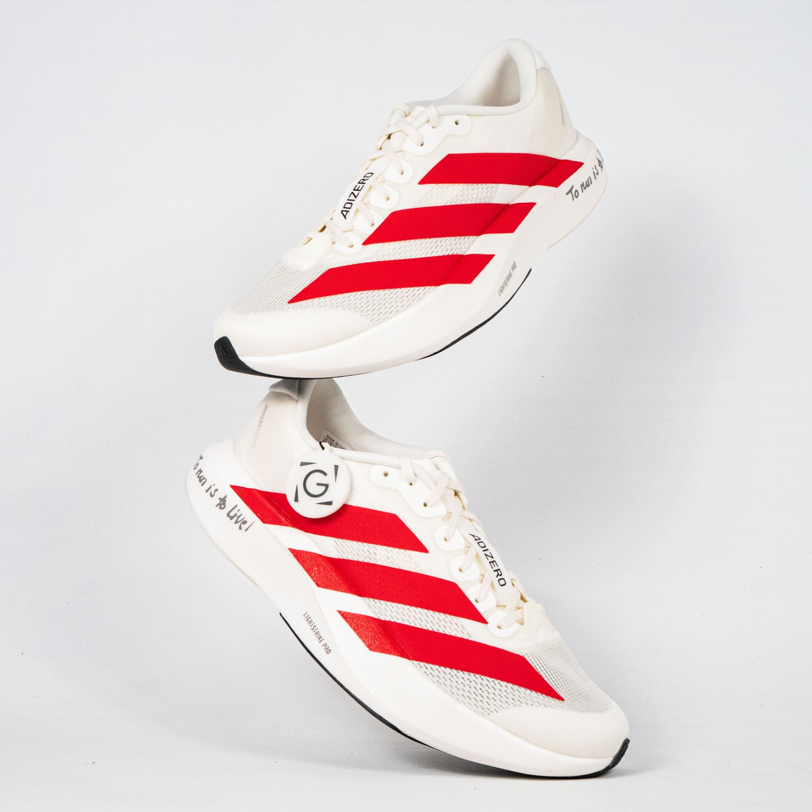 Sepatu Adizero EVO SL White Red To Run is To Live Sneakers Authentic - Image 5