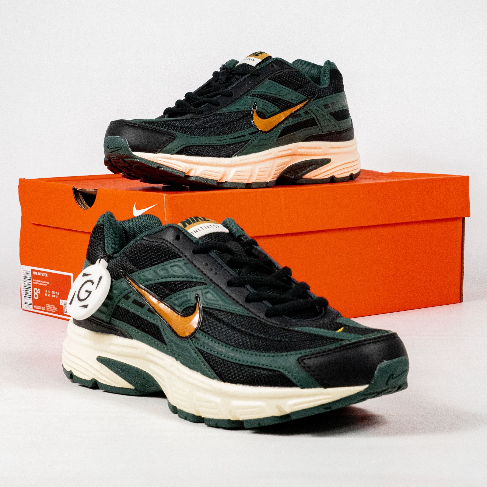 Sepatu Nike Initiator Vintage Green Bronzine Black Sneakers Authentic - Image 3