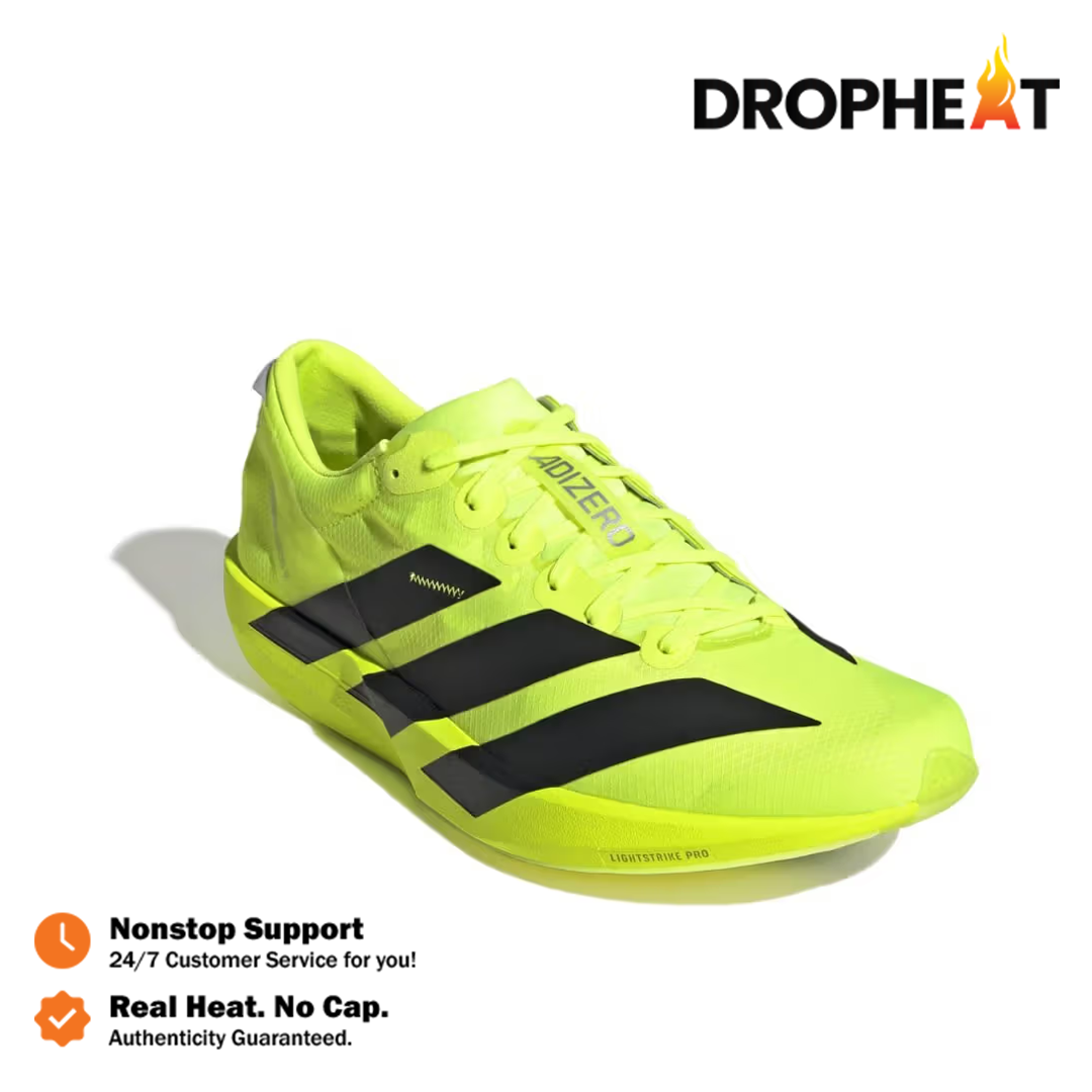 Sepatu Adidas Adizero Adios 9 Lucid Lemon Black Sneakers Authentic - Image 2