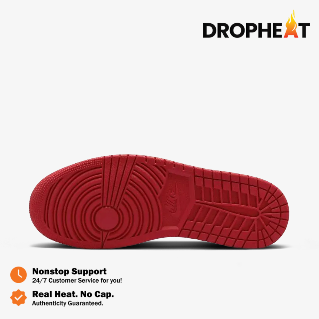 Nike Air Jordan 1 Low Red Bulls Chicago Bulls Black Red White Authentic - Image 3