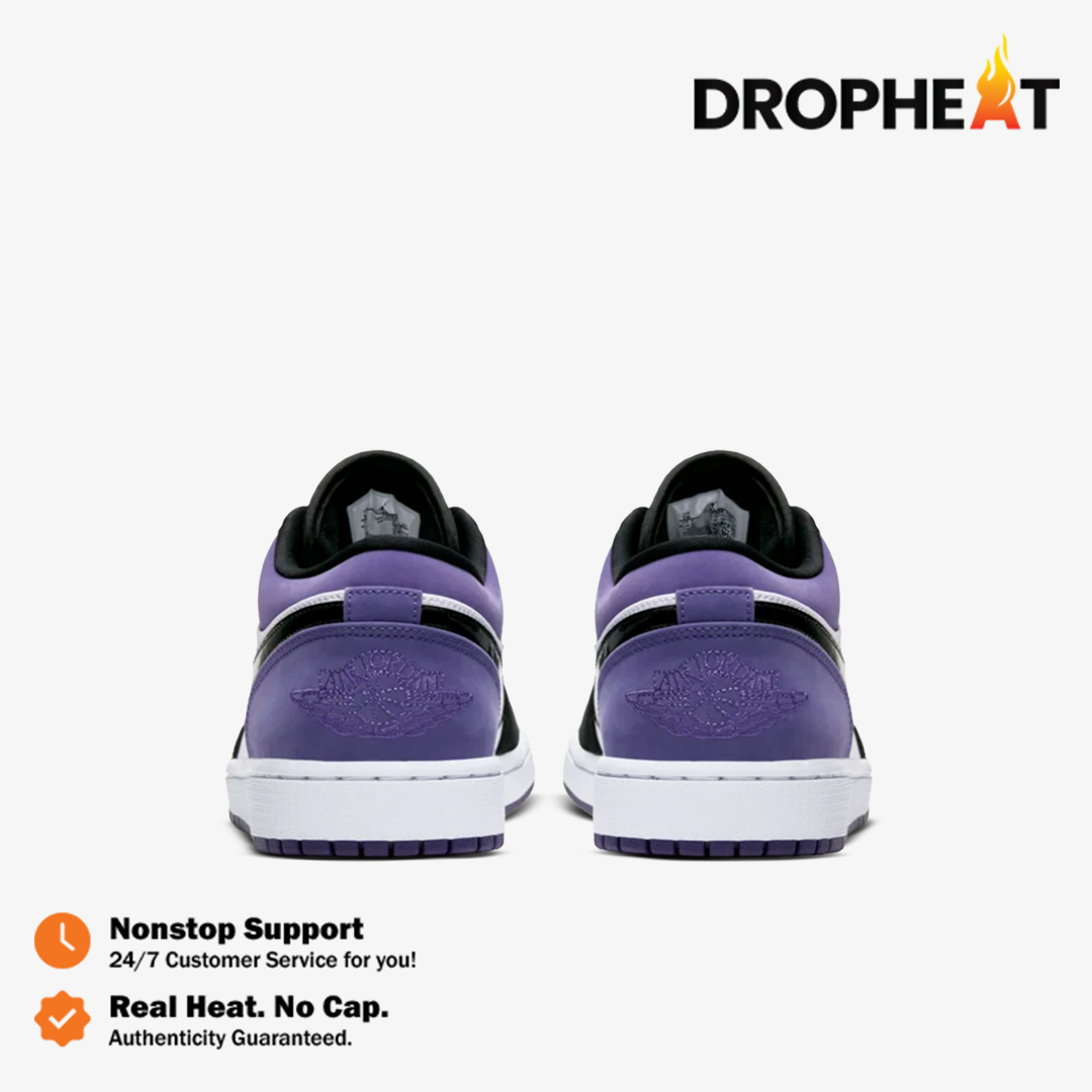 Nike Air Jordan 1 Low Court Purple Black White Authentic - Image 5