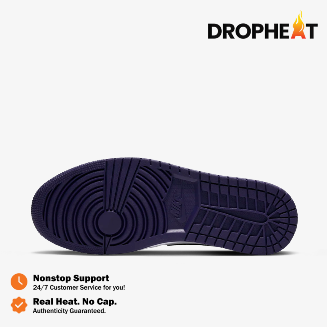 Nike Air Jordan 1 Low Court Purple Black White Authentic - Image 3