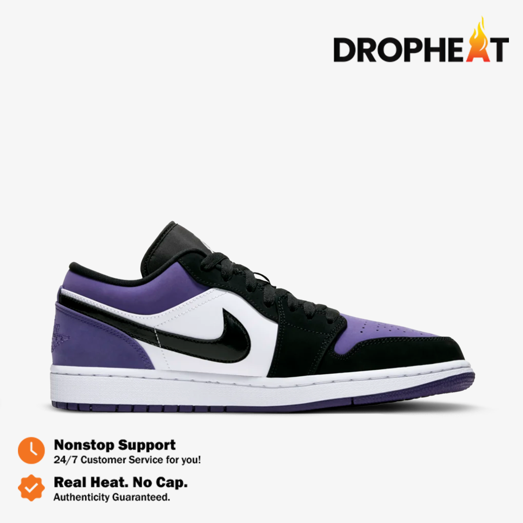 Nike Air Jordan 1 Low Court Purple Black White Authentic