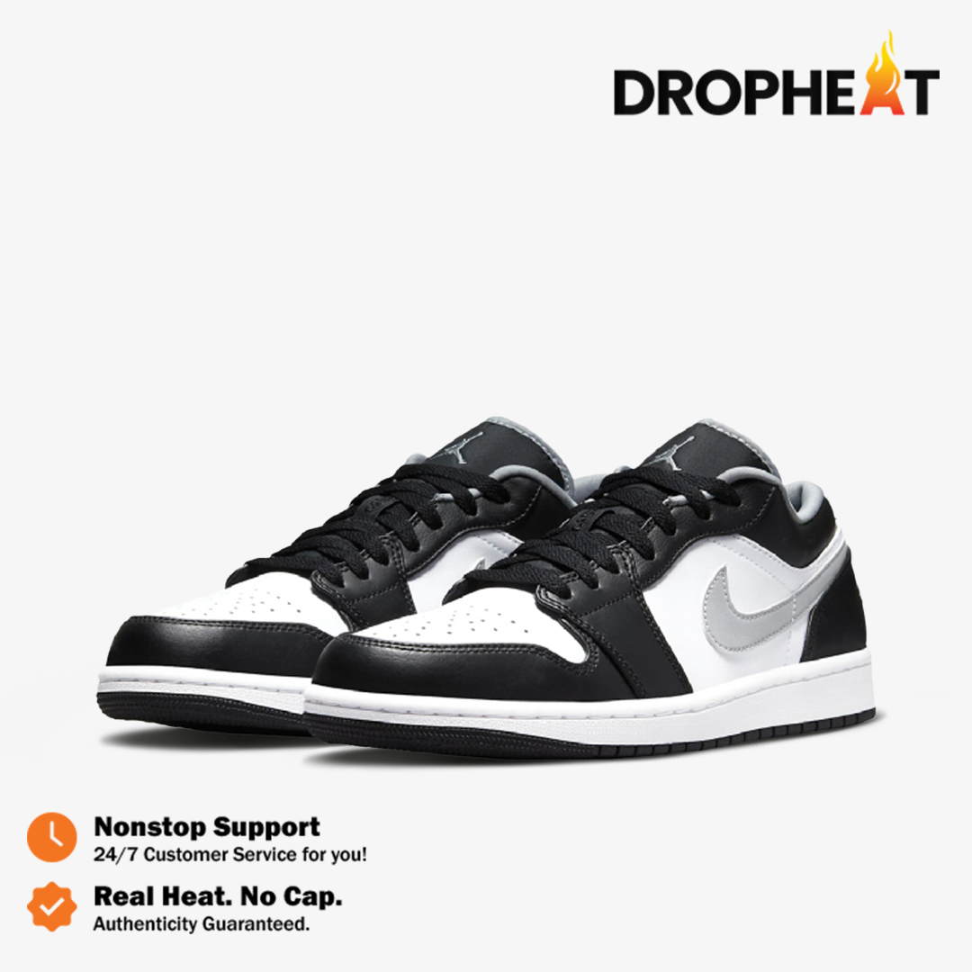 Nike Air Jordan 1 Low Black Medium Grey Shadow Grey 3.0 Black White Grey Authentic - Image 4