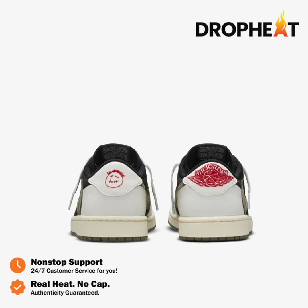 Nike Air Jordan 1 Low x Travis Scott Olive Green White Black Authentic - Image 5