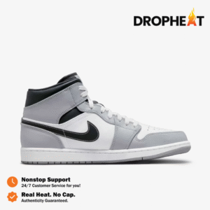Nike Air Jordan 1 Mid Light Smoke Grey Anthracite White Grey Black Authentic