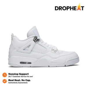 Sepatu Nike Air Jordan 4 Retro Pure Money Allwhite Sneakers Authentic