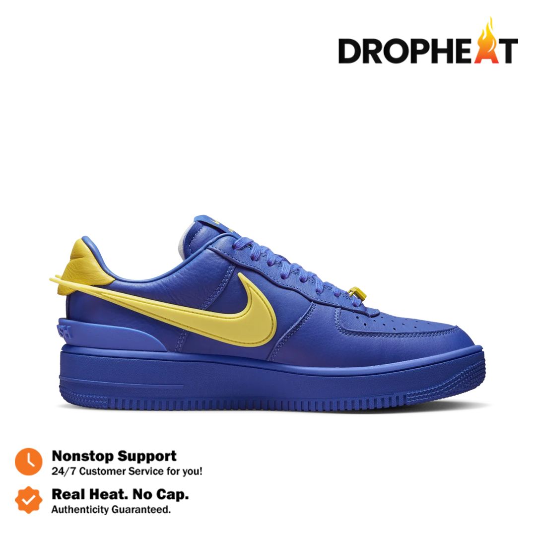Sepatu Nike Air Force 1 Low AMBUSH Game Royal Blue Yellow Authentic