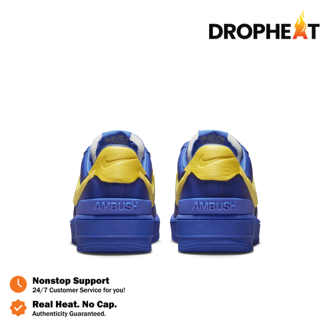 Sepatu Nike Air Force 1 Low AMBUSH Game Royal Blue Yellow Authentic - Image 5