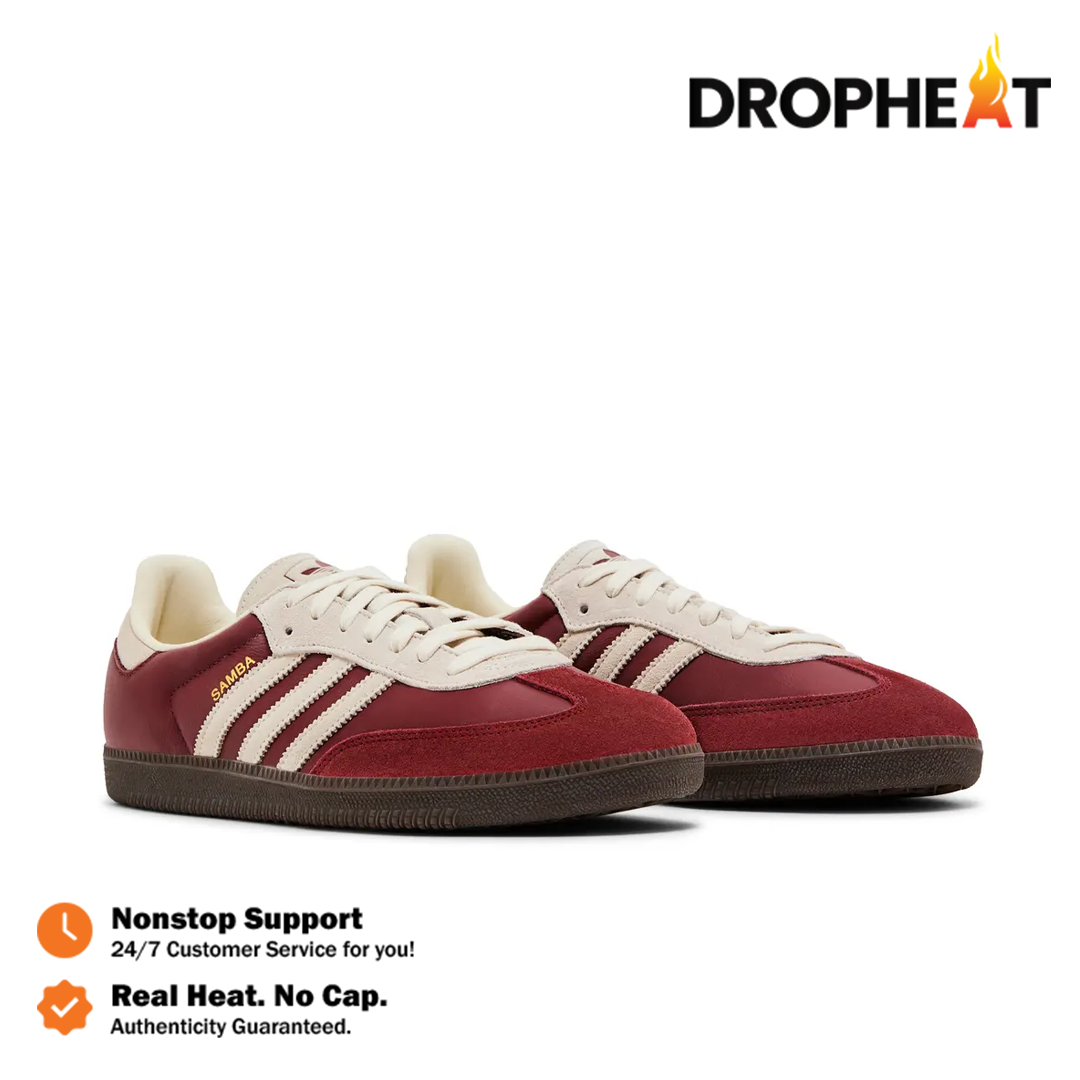 Sepatu Samba OG Preloved Ruby Red Cream White Sneakers Authentic - Image 4