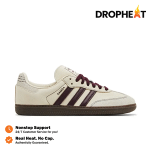 Sepatu Adidas Samba OG Wonder White Maroon Putty Grey Sneakers Authentic