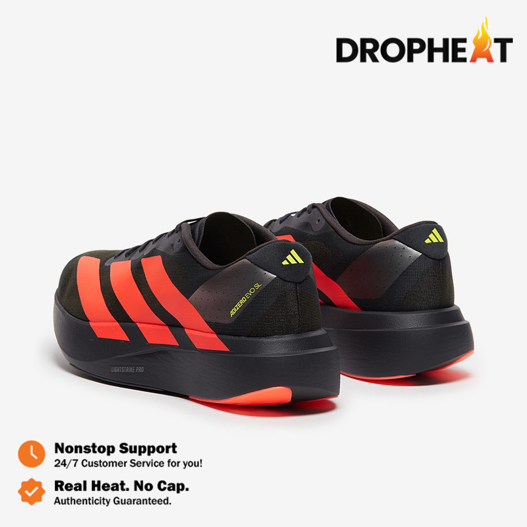 Sepatu Adizero EVO SL Black Lucid Red Sneakers Authentic - Image 4