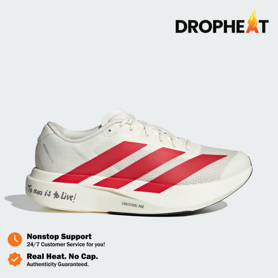 Sepatu Adizero EVO SL White Red To Run is To Live Sneakers Authentic