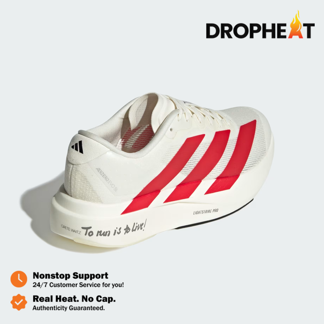 Sepatu Adizero EVO SL White Red To Run is To Live Sneakers Authentic - Image 4