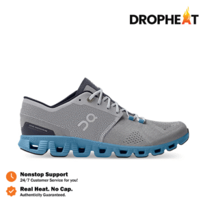 Sepatu On Running On Cloud X2 Alloy Grey Niagara Blue Sneakers Authentic