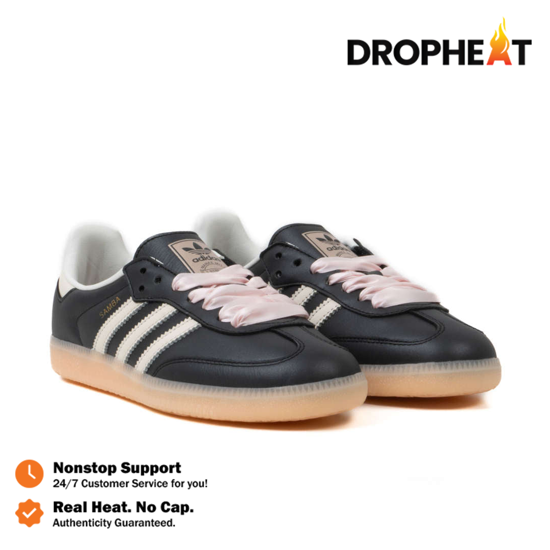 Sepatu Adidas Samba OG Core Black Wonder Quartz Pink Ribbon Sneakers Authentic - Image 4