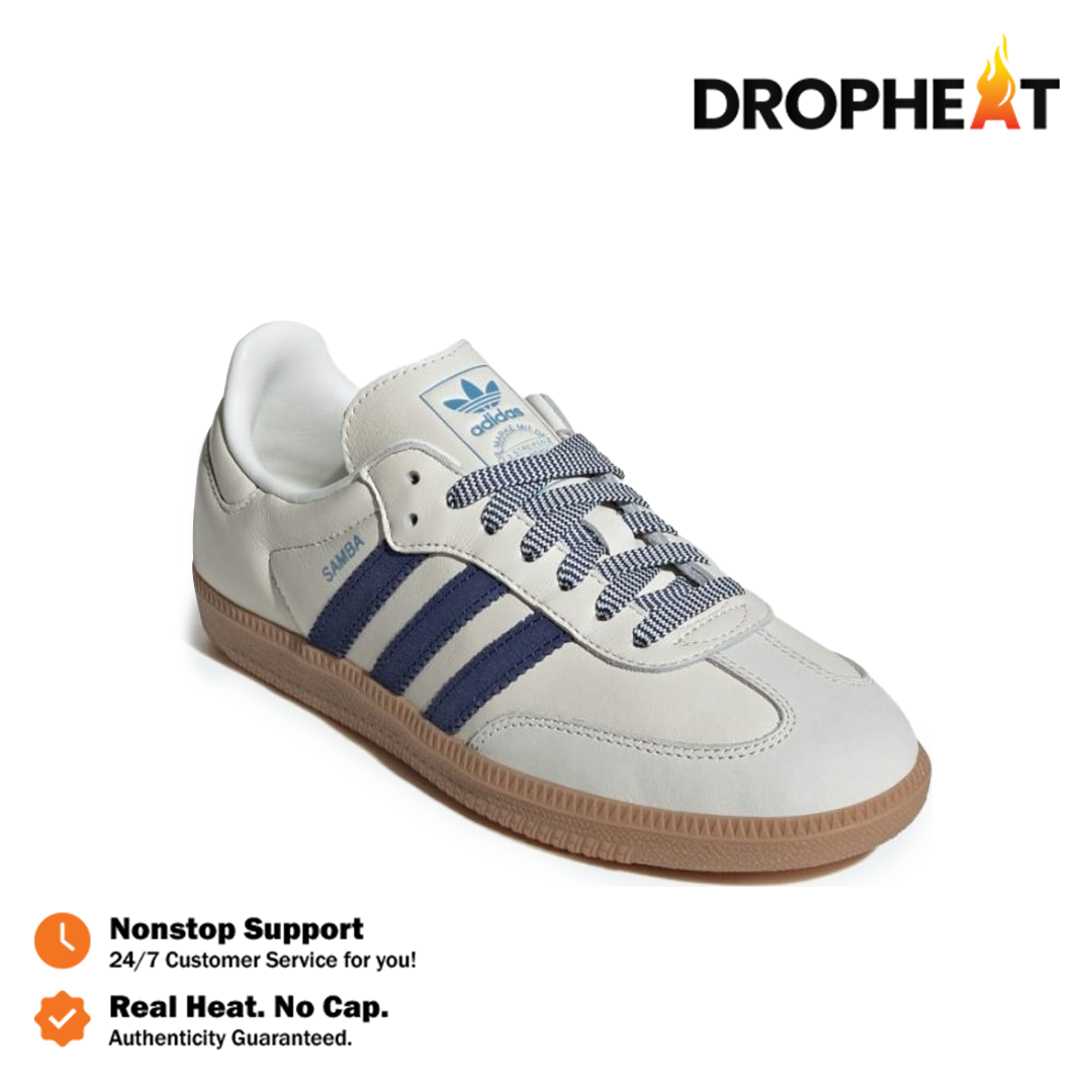 Sepatu Adidas Samba OG Dark Blue Clear Sky Sneakers Authentic - Image 4