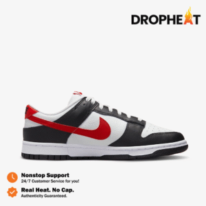 Nike Dunk Retro Low Panda Chile Red Swoosh Black White Red Authentic