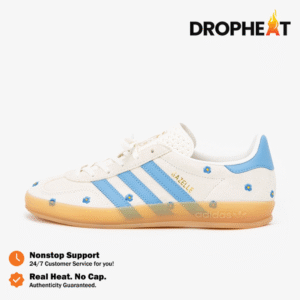 Sepatu Adidas Gazelle Indoor Floral Beige Light Blue Gum Sneakers Authentic