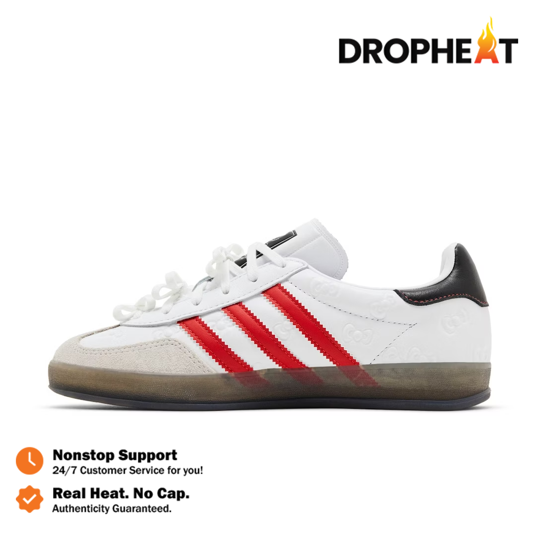 Sepatu Adidas Gazelle Indoor x Hello Kitty Anniversary White Red Sneakers Authentic - Image 2