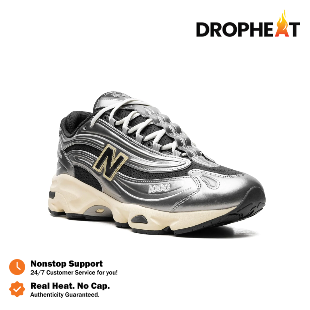 Sepatu New Balance 1000 Silver Metallic Sneakers Authentic - Image 4