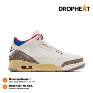 Sepatu Nike Air Jordan 3 Retro Seoul 2.0 White Cream Beige Sneakers Authentic