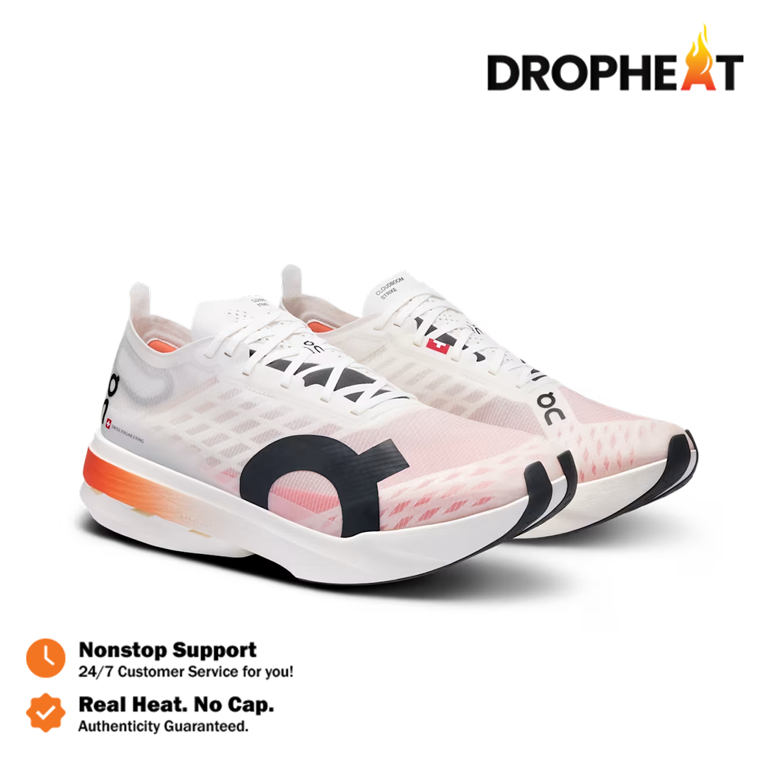 On Running On Cloudboom Strike Unisex White Orange Sneakers Authentic - Image 4