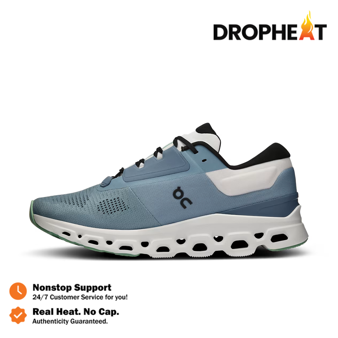 Sepatu On Running On Cloudstratus 3 Wash Metal Blue Sneakers Authentic - Image 2