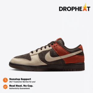 Sepatu Nike Dunk Low Red Panda Velvet Brown Orange Sneakers Authentic