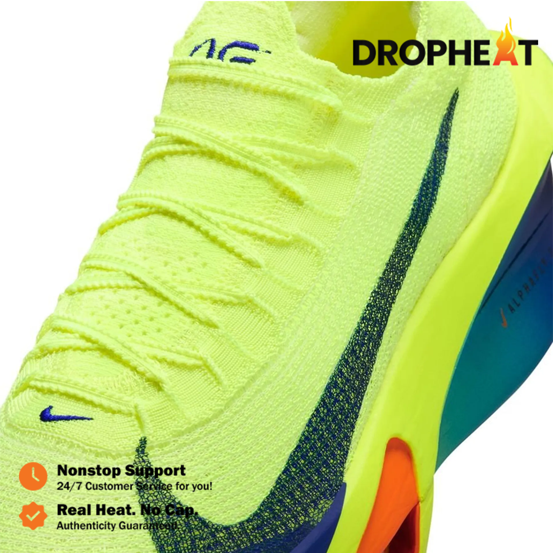 Sepatu Running Nike Alphafly 3 Volt Green Concord Sneakers Authentic - Image 3