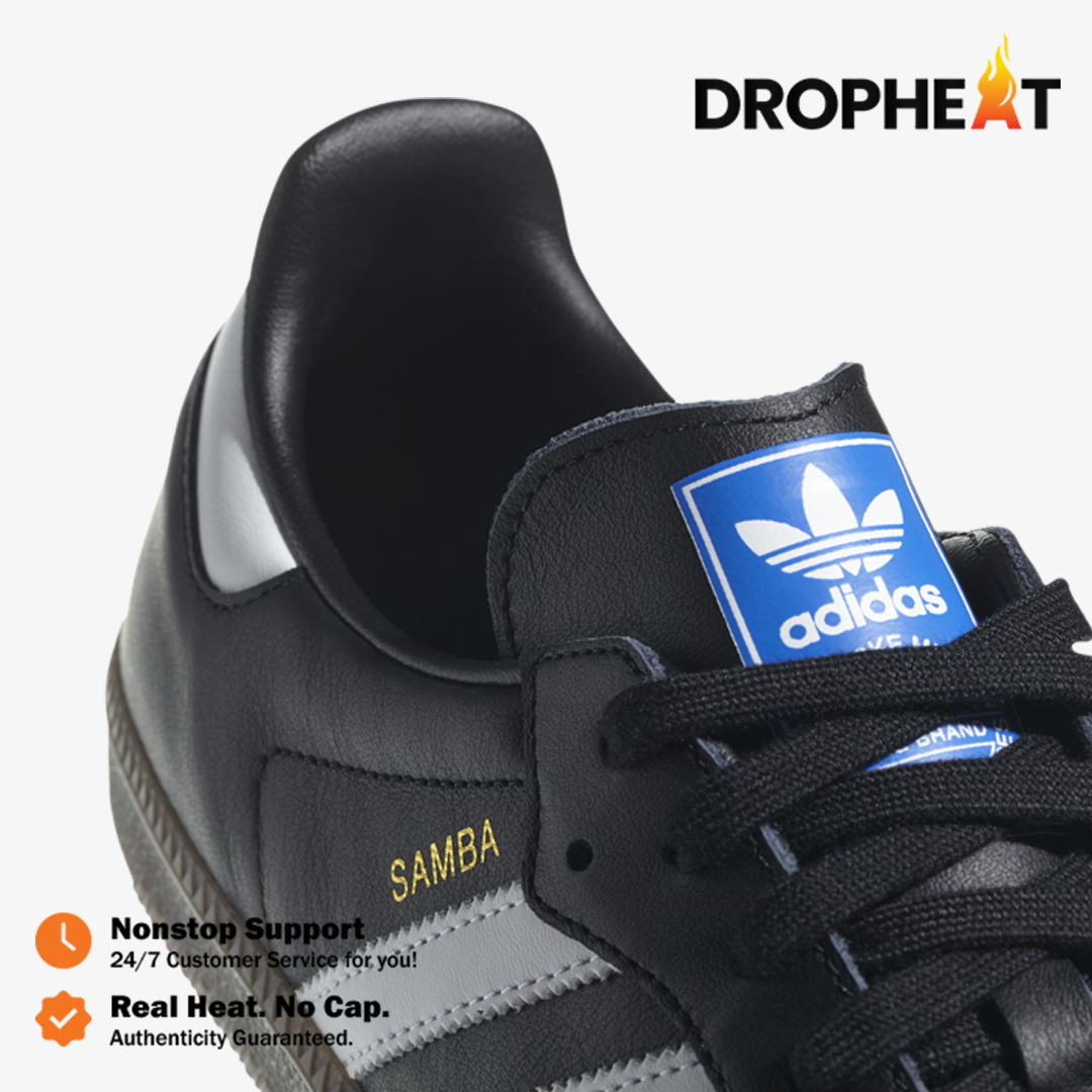 Adidas Samba OG Black Gum White Stripes Authentic - Image 4