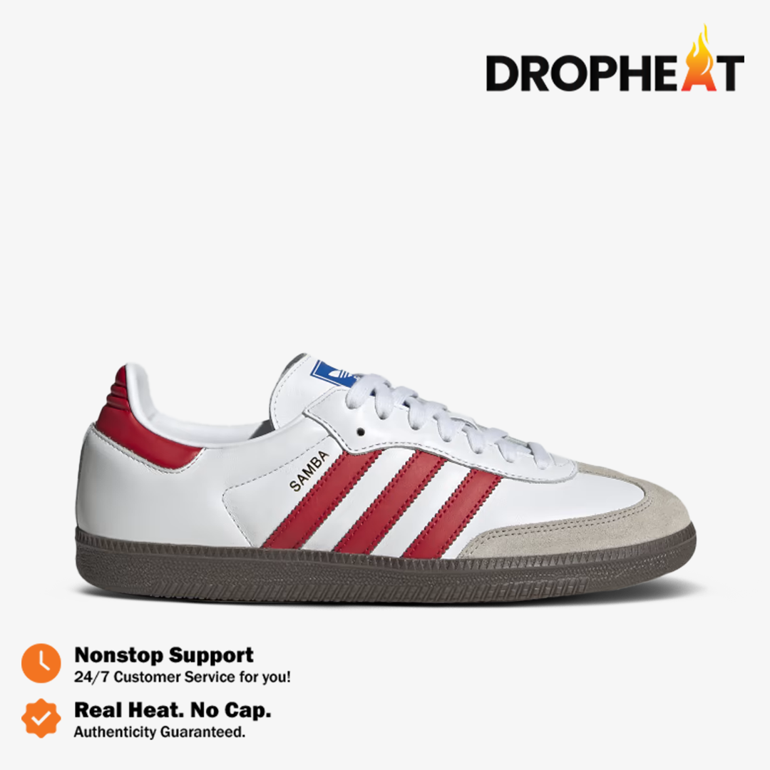 Adidas Samba OG White Red White Brown Authentic