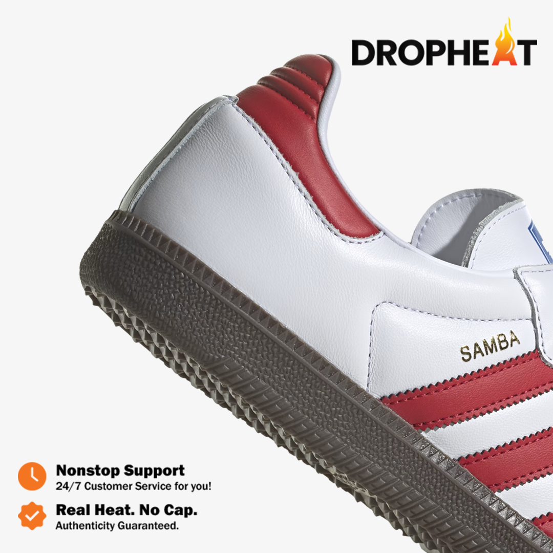 Adidas Samba OG White Red White Brown Authentic - Image 4