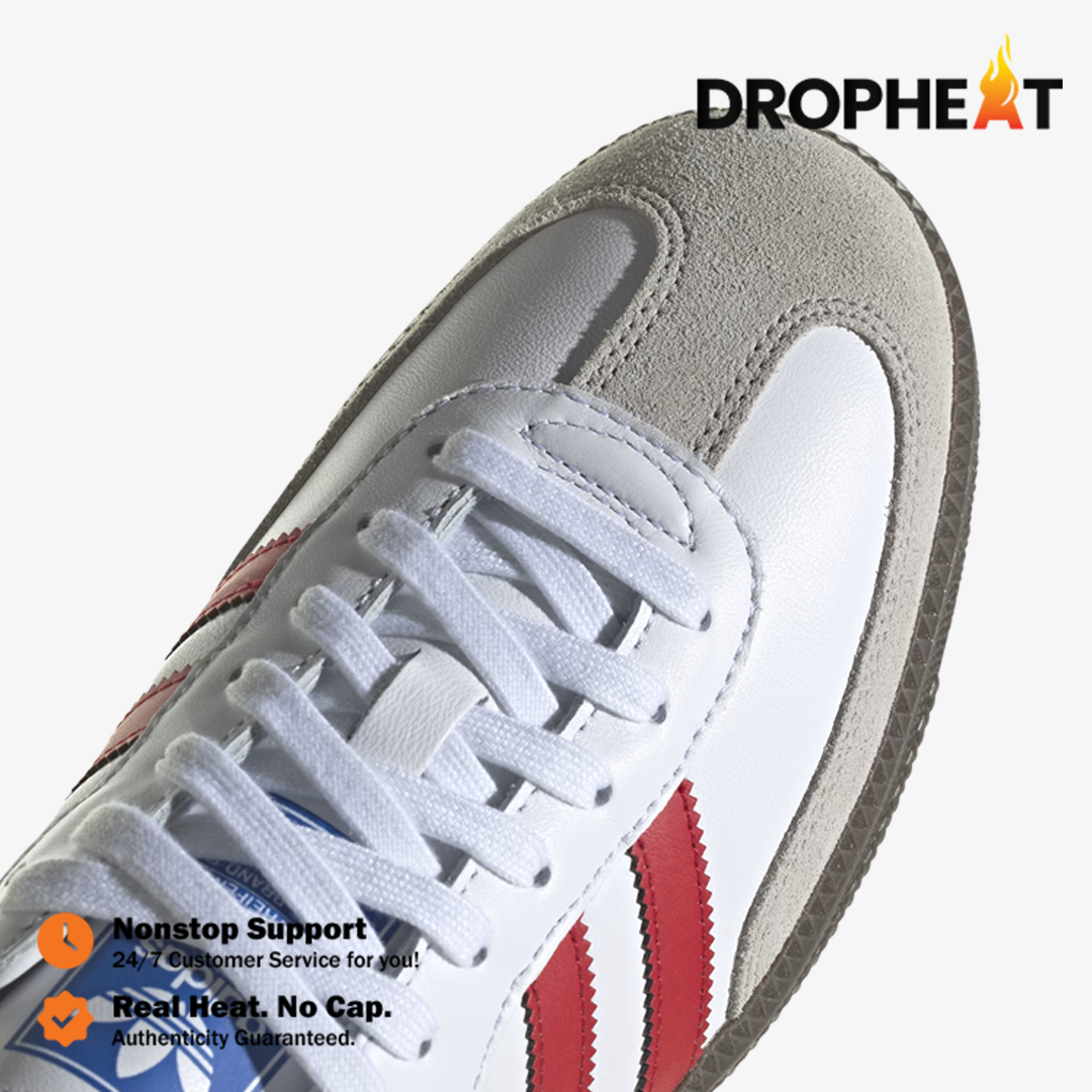 Adidas Samba OG White Red White Brown Authentic - Image 5
