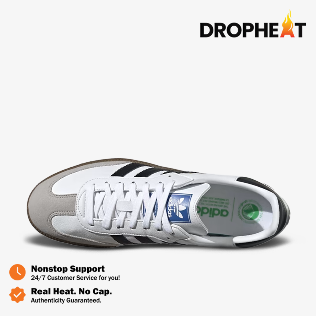 Adidas Samba Vegan White Gum Cloud White Coreblack Authentic - Image 2