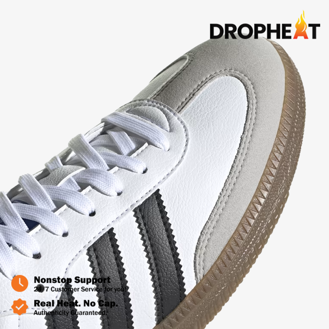 Adidas Samba Vegan White Gum Cloud White Coreblack Authentic - Image 4