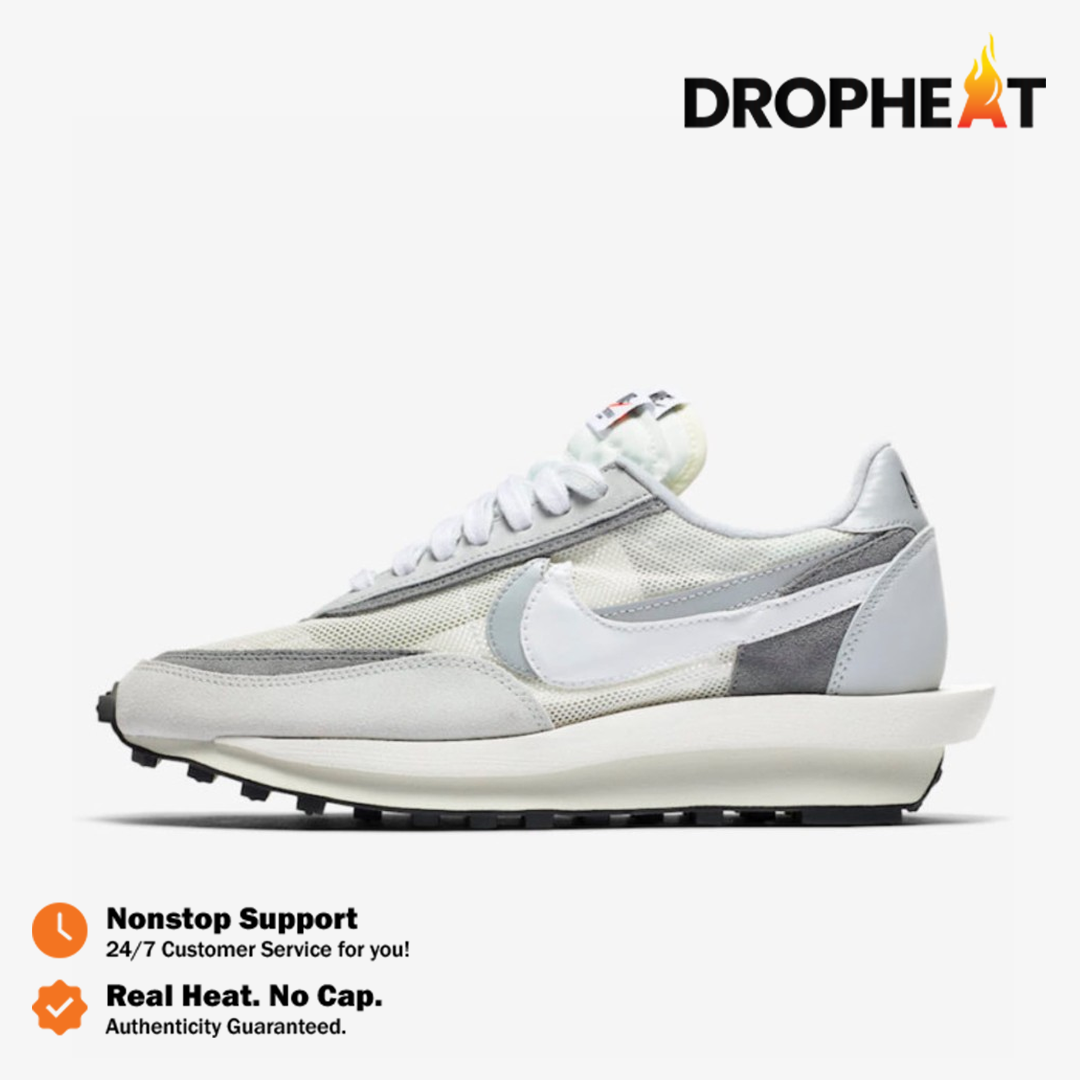 Sepatu Nike Sacai LD Waffle Summit White Grey Sneakers Authentic - Image 2