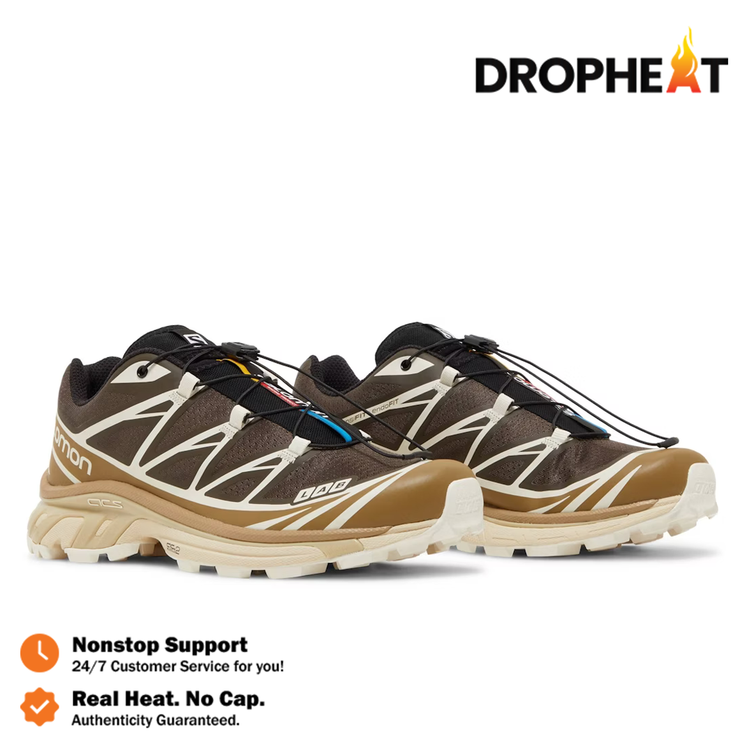 Sepatu Salomon XT6 Recut Wren Kangaroo Vanilla Brown Authentic - Image 4