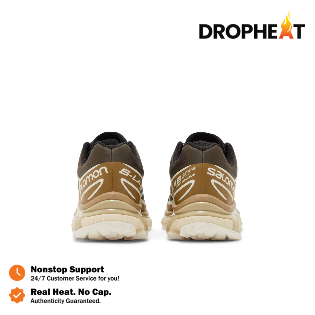 Sepatu Salomon XT6 Recut Wren Kangaroo Vanilla Brown Authentic - Image 5