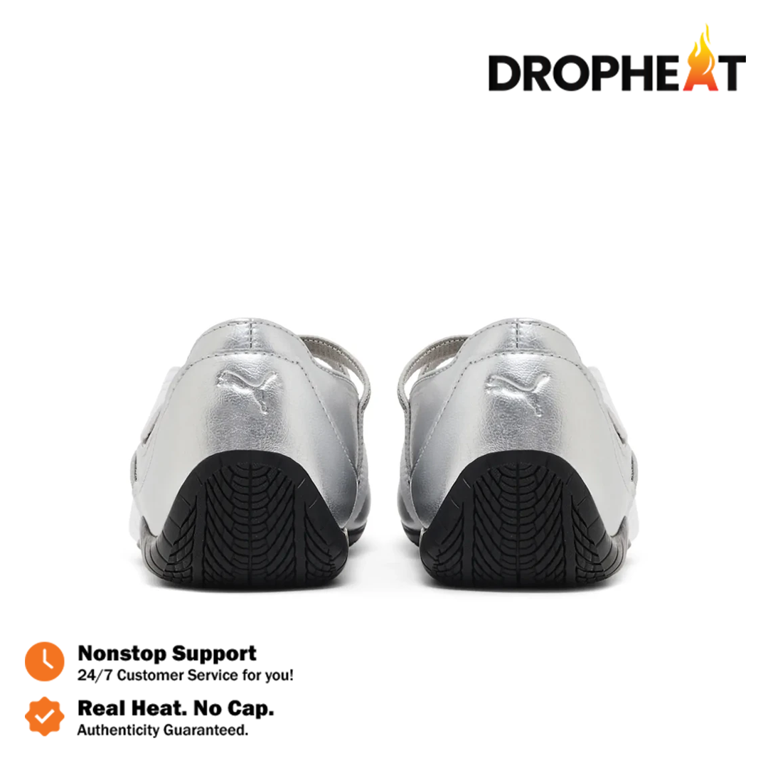 Sepatu Speedcat Ballet Silver White Black Sneakers Authentic - Image 5