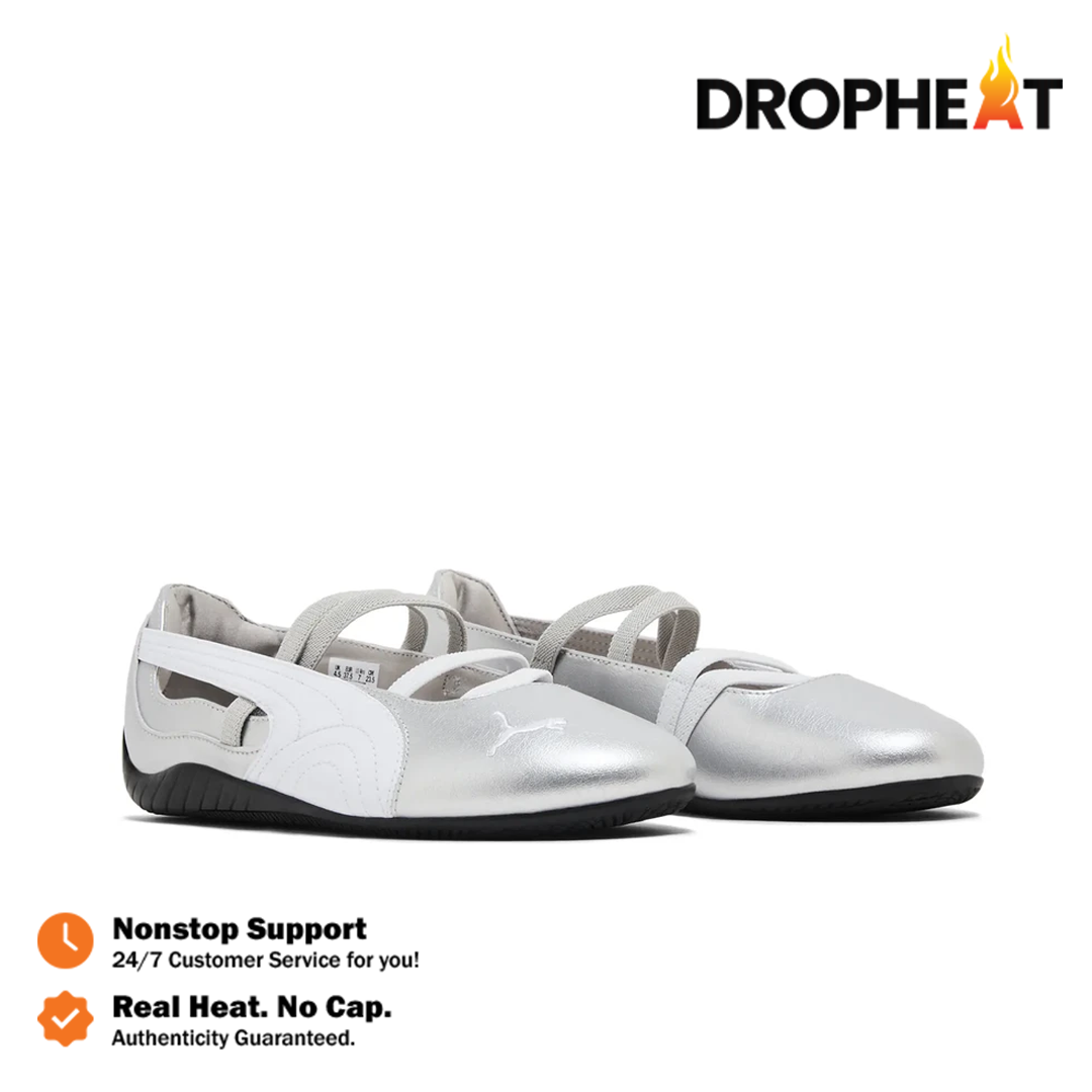 Sepatu Speedcat Ballet Silver White Black Sneakers Authentic - Image 4