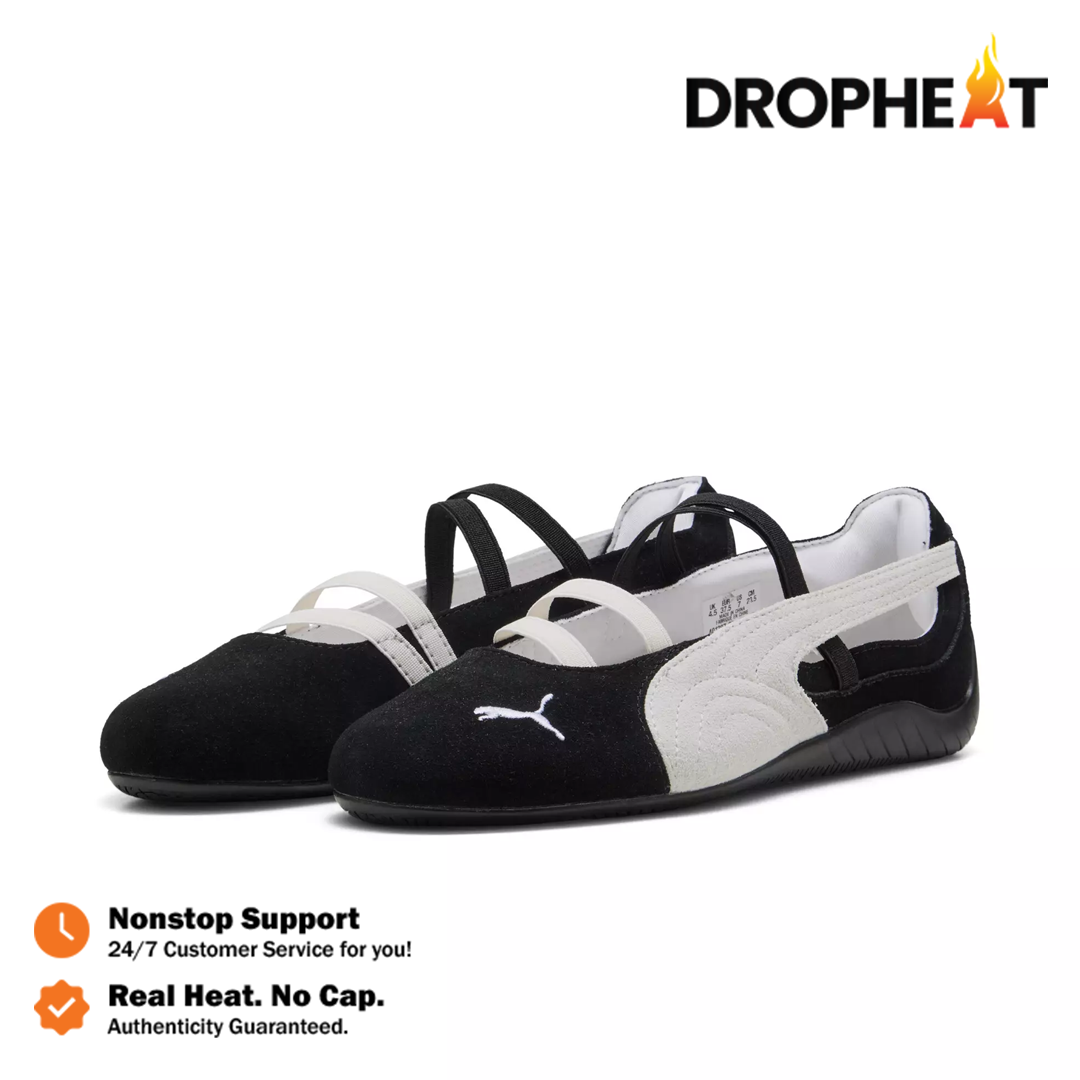 Sepatu Speedcat Ballet Suede Black White Sneakers Authentic - Image 5