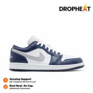 Sepatu Nike Air Jordan 1 Low Wolf Grey Midnight Navy Authentic Sneakers