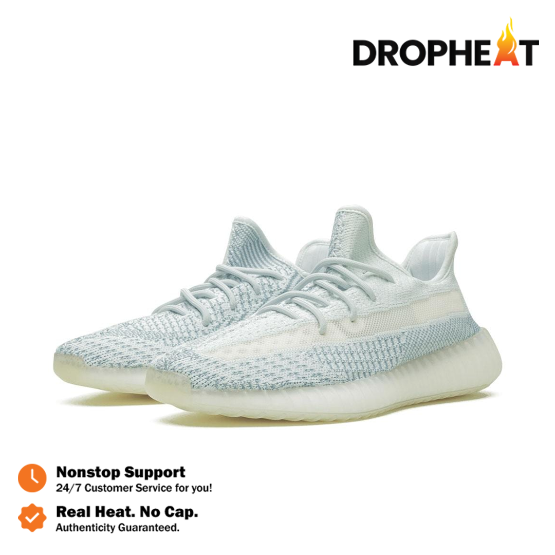 Sepatu Adidas Yeezy 350 Boost V2 Cloud White Blue Sneakers Authentic - Image 4